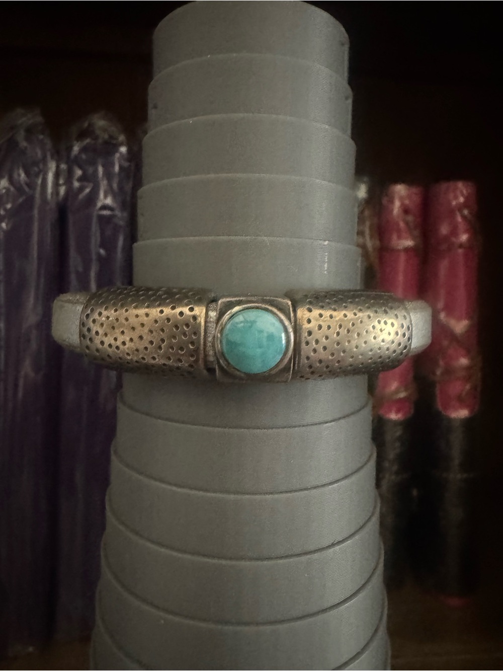 Sterling-Style Silver Bracelet with Turquoise Stone